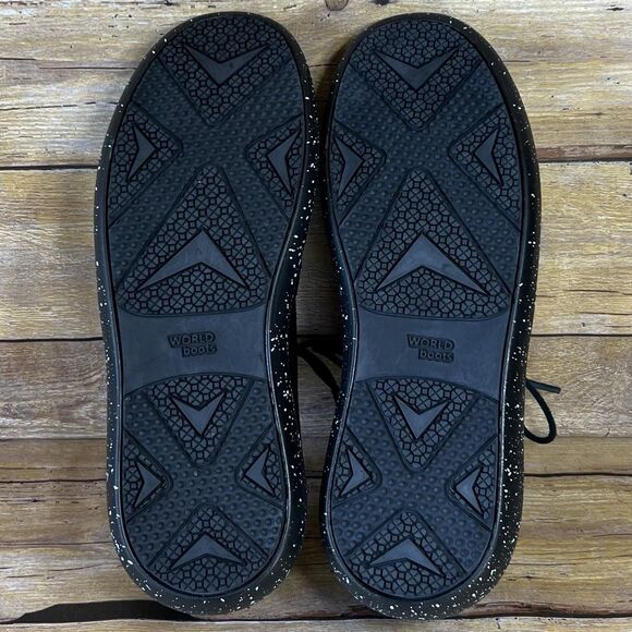 WORLD BOOTS Sz 7 Mens Moccasins 100% Leather Suede Hemera Skirt Style True Black - Picture 6 of 16